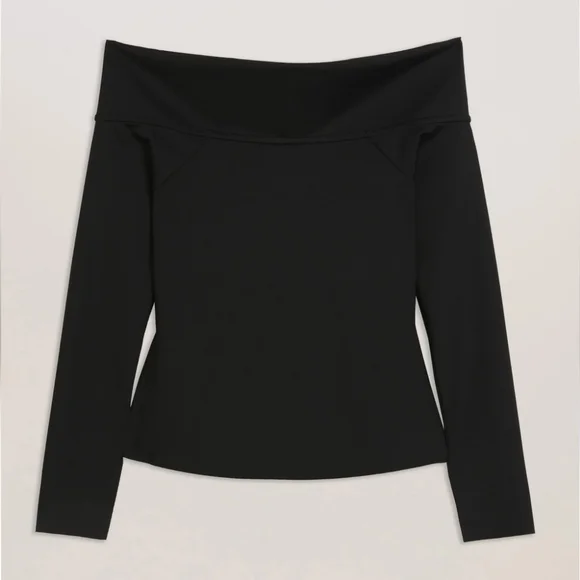 Ted Baker Pholly black fold over off shoulder top 4 small - Picture 2 of 14